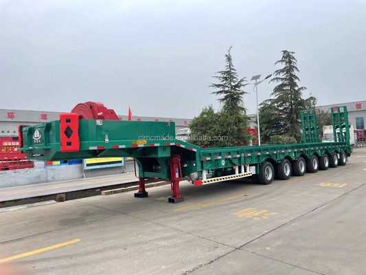 CIMC 2 ejes 3 ejes 4 ejes 5 ejes 6 ejes Camión de transporte de contenedores de 100 toneladas Remolque de cama plana