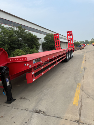CIMC camión remolque 4 ejes de trabajo pesado Lowboy Semi remolque Semi remolque de lecho bajo