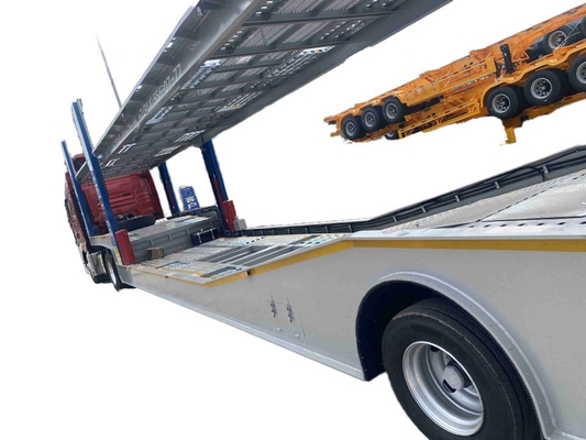 CIMC Fábrica de acero inoxidable de calidad directa 2 Ejes 8-9 Carga de transporte de automóviles Semirremolque