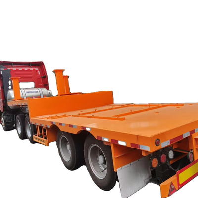 CIMC 40/ 45ft 2 estructura del marco del espacio del eje de acero de alta resistencia 16Mn acero soldado viga longitudinal Entensible Flatbed Trailer
