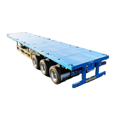 CIMC 2/3/4 ejes 40ft 12500*2500*1500mm 70 toneladas de capacidad 8-12 juegos de bloqueo giratorio tractor de cubierta plana camión semi-remolque