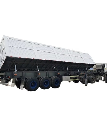 CIMC Tri eje side tipper 70 toneladas permite descargar las mercancías desde el lado transportando materiales de construcción descarga semi remolque