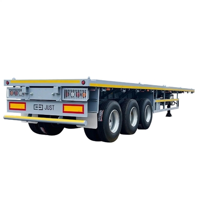 CIMC 50T 12500*2500*1530mm 12r22.5 Suspensión de primavera de hojas Contenedor de cama plana de cama baja Semirremolque para Sudáfrica Oriente Medio