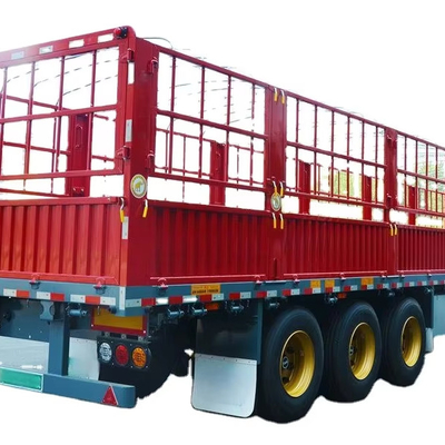 CIMC 12400*2500*2000mm Peso del freno 7T 12.4M 3 Eje 10pcs resorte de hoja 19T extrusor de acción única 40T carga útil Semi remolque de estaca