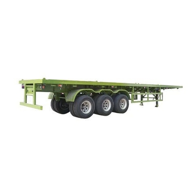 Venta al por mayor de 100 toneladas de semirremolque de cama plana personalizado Contenedor de transporte de 3 ejes de nuevo estado Sistema de frenos Wabco Material de acero