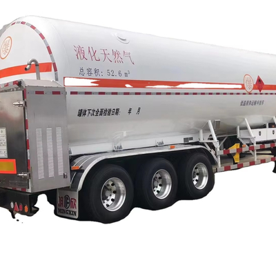 CIMC S30408 Q345R 3 Ejes 13200*2540*4000mm Capacidad total 52.6cbms Suspensión aerodinámica Yosts pierna de aterrizaje 50# pin de tracción Cisterna de GNL