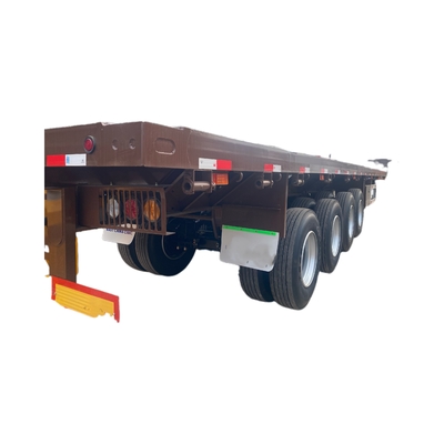 Contenedor de transporte Semirremolque de 4 ejes de 100 toneladas Remolque de camión de pieza plana