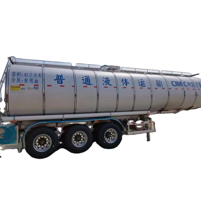 CIMC 3 ejes 41cbms hierro y acero inoxidable tanque líquido ordinario aceite de cocina comestible camión cisterna de semirremolque