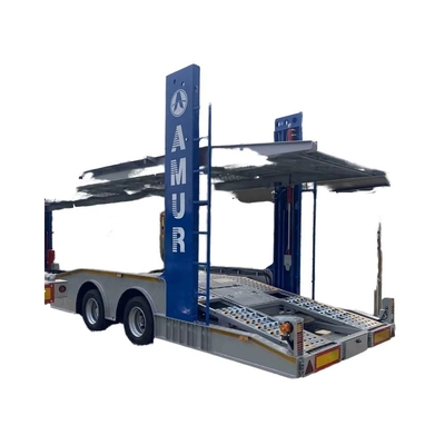 2/3 Eje de acero inoxidable 6-10 Remolque para automóviles de carretera terrestre Semiutility Remolque de transporte de cama plana