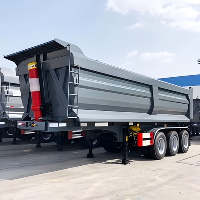 3 Ejes 60 toneladas en forma de U semi-pipa gris remolque de remolque camión pesado