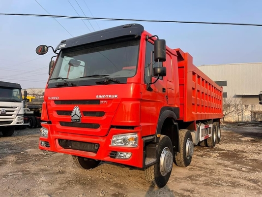 Howo Marca 8x4 camión de descarga 375/450 caballos de fuerza Transmisión manual Diesel Combustible de nueva condición Popular para la construcción