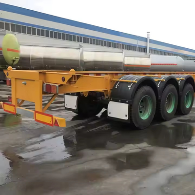 CIMC 3 Ejes 12 Unidades neumáticos 12400*2480*1560mm Suspensión mecánica o aerodinámica 60T Carga útil Remolque esquelético