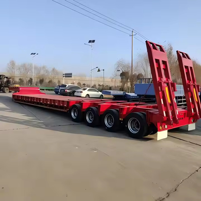 CIMC Acero resistente 3/4/5/6 Ejes para el transporte de carga pesada Semirremolques de lecho bajo