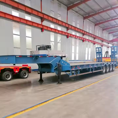 Carga útil de carga pesada de 200 toneladas de transporte de carga de gran tamaño de 4 ejes remolque de cama baja extensible