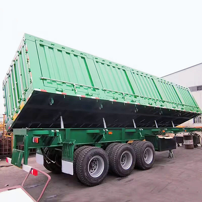 Transporte de minas de carbón con tres ejes de inclinación Semi remolque diseñado para un transporte eficiente Descarga de carbón de arena