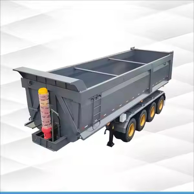 4 Eje 60 toneladas de transporte mineral de carbón arena bauxita manganeso mármol roca acero material de construcción extremo descarga atrás Tipper Semirremolque