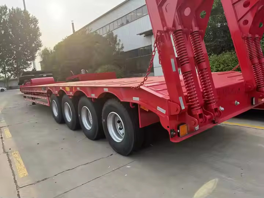 CIMC 3/4 Ejes de acero resistente de carga pesada longitud de transporte de 10 a 20 m semirremolque de lecho bajo