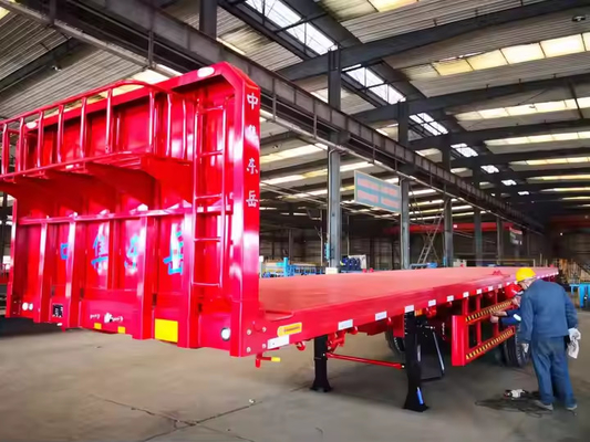 CIMC 2/3/4 Ejes Carga de acero 20ft 40ft Chasis de contenedor con cerradura Semi remolque de cama plana
