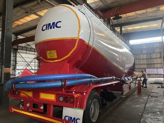 CIMC Camión cisterna de polvo Capacidad máxima de carga 50m3 Remolque de cemento de 3 ejes