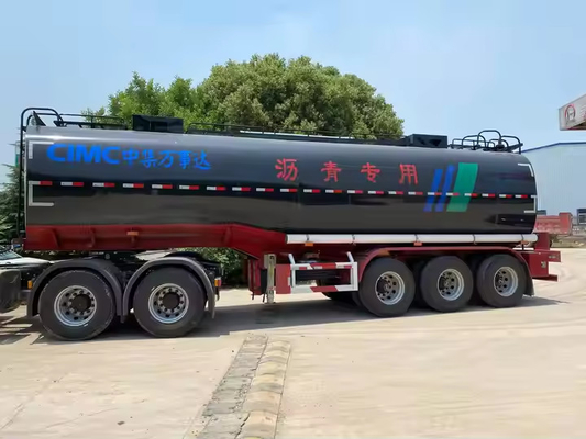 CIMC 3 ejes Acero de carbono 40KL 36cbms Pavimento Petróleo Asfalto Bitumen Aceite de palma Tanque de combustible