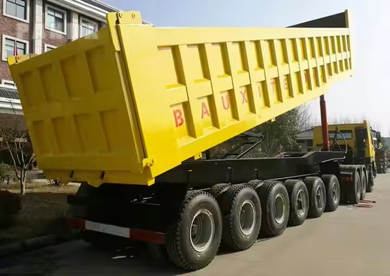CIMC 6 Eje 30-70 toneladas transporte mineral de carbón materiales de construcción caja igual cuerpo de inclinación semirremolque