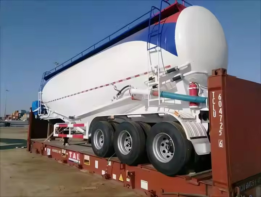 3 Ejes 40T Transporte de cemento Pvc partículas cenizas volantes Materiales granulares Tanque de cemento Semi remolque