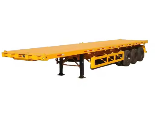 CIMC 3 Ejes 12m Nuevo contenedor de cama plana Semi remolque de camión de cama plana baja Semi remolque