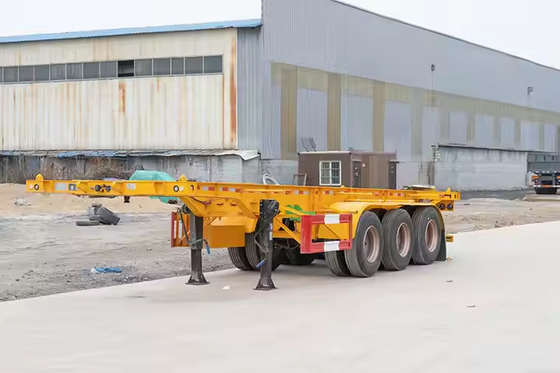 CIMC 50ton 60ton Heavy Duty Hydraulic Gooseneck Semi-Trailer Camión de aluminio con el eje plano del remolque
