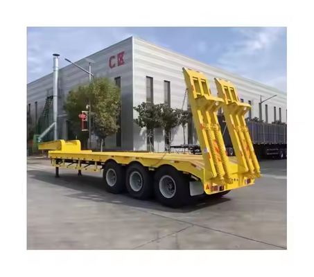 3 ejes 60 toneladas 100 toneladas 18 metros Lowboy camión de cama baja remolque semirremolque de cama baja