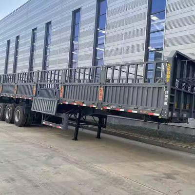 40 pies 3 ejes 60 toneladas 13m Semi-remolque de transporte de carga de pared lateral personalizado