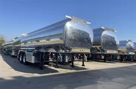 Transporte de petróleo / combustible / diésel / gasolina / crudo / agua / leche 3 Ejes 50000L Tanque de aleación de aluminio / camión cisterna Semirremolque