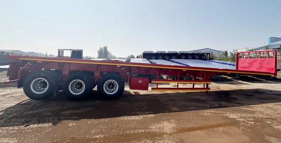 China 3 Ejes 20ft 40ft Container Trailer Cargo Cama plana Cama plana Semirremolque con cerradura de contenedores