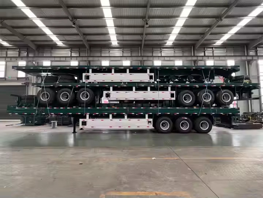 Semi-remolque de 3 ejes de 20 pies / 40 pies de tamaño personalizado Nuevo transporte especial de caja de acero remolques de camión con neumáticos 12r22.5