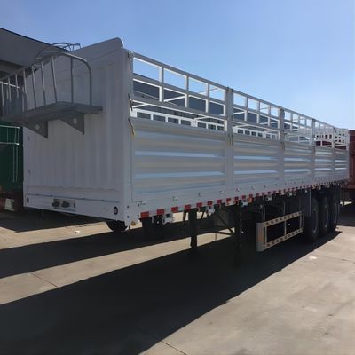 Material de hierro CIMC 3 ejes 40-80 toneladas Capacidad Tipo de estaca Carga pesada tipo de furgoneta Granja de almacenamiento cerco alto Semirremolque