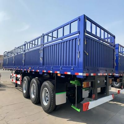 Remolque de camión semirremolque CIMC de material de hierro de 3 ejes con capacidad de 40-80 toneladas, tipo estaca, tipo furgón de carga pesada, con valla alta
