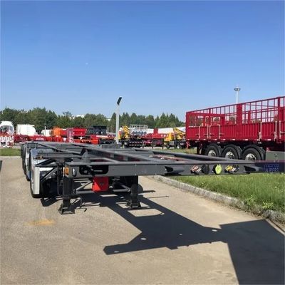 Q345B Acero 4 ejes 40 pies Contenedor de transporte esqueleto chasis semi camión remolque