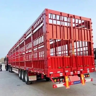 Semirremolque para transporte de animales avícolas y ganado de dos pisos con 3/4 ejes y carga útil máxima de 30000 kg