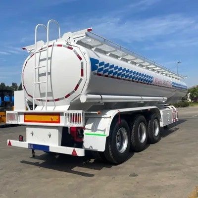 Semirremolque cisterna de combustible de acero al carbono estable de 3 ejes, aleación de aluminio y acero inoxidable