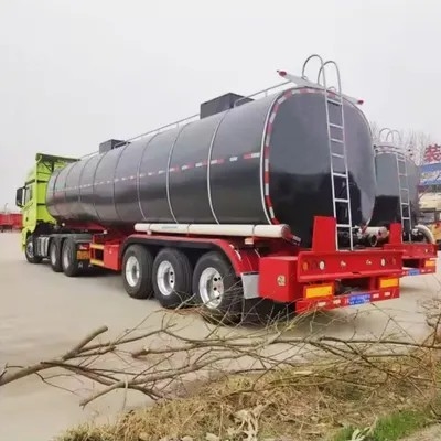 Semirremolque cisterna para transporte de asfalto y betún de 3 ejes con remolque con calefacción