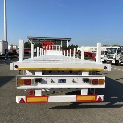 Camión semirremolque de plataforma para contenedores de 20/40/45 pies con cierre giratorio ajustable 12500x2500x1600